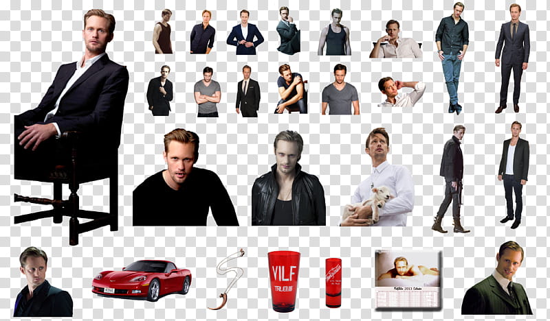 ILTB S  Eric Alexander Skarsgard Renders, red sports car collage transparent background PNG clipart