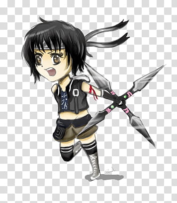 Chibi Yuffie, Yuffie from Final Fantasy  illustration transparent background PNG clipart