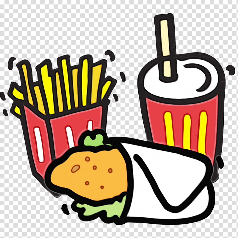 Junk Food, Watercolor, Paint, Wet Ink, Mcdonalds Big Mac, Hamburger, Mcdonalds French Fries, Cheeseburger transparent background PNG clipart