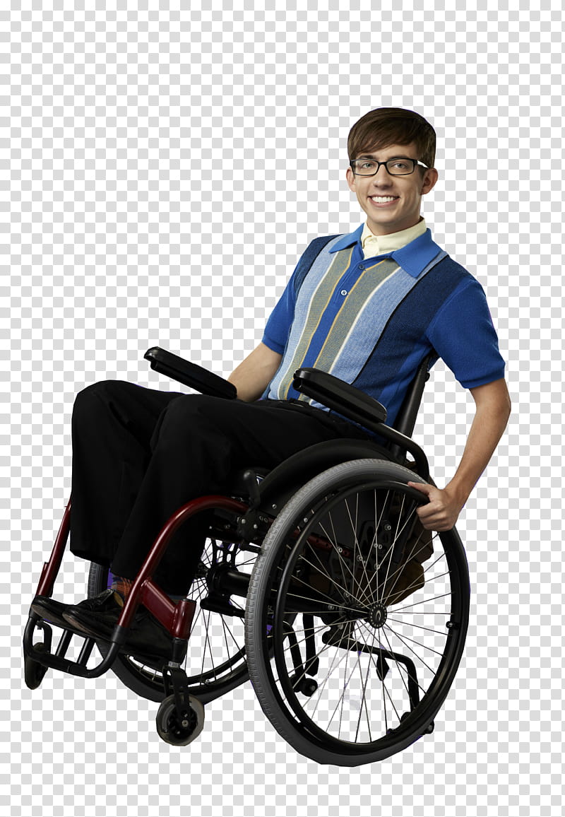 Artie Season  Glee, man smiling and sitting on wheelchair transparent background PNG clipart