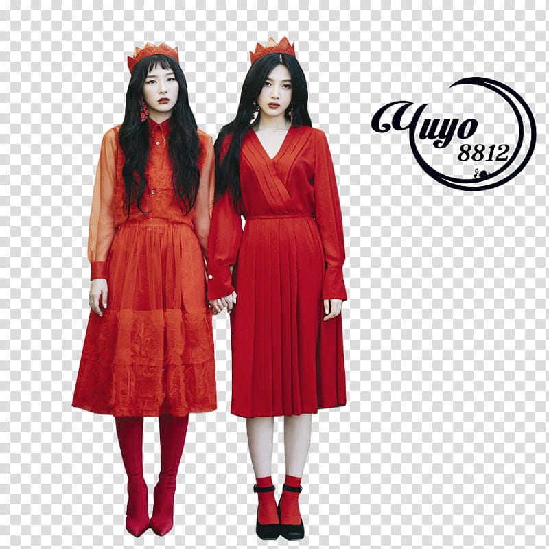 RED VELVET PEEK A BOO, Red Velvet Wendy and Joy standing side transparent background PNG clipart