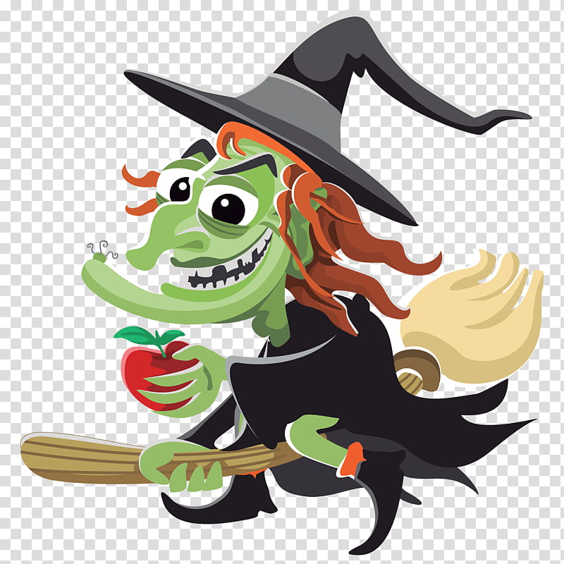 Witch, Witchcraft, Wicked Witch Of The West, Wicked Witch Of The East, Witch Hat, Cartoon, Headgear, Broom transparent background PNG clipart