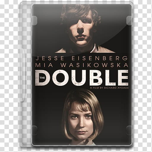 Movie Icon Mega , The Double (), Double satrring Jesse Eisenberg and Mia Wasikowska DVD case transparent background PNG clipart
