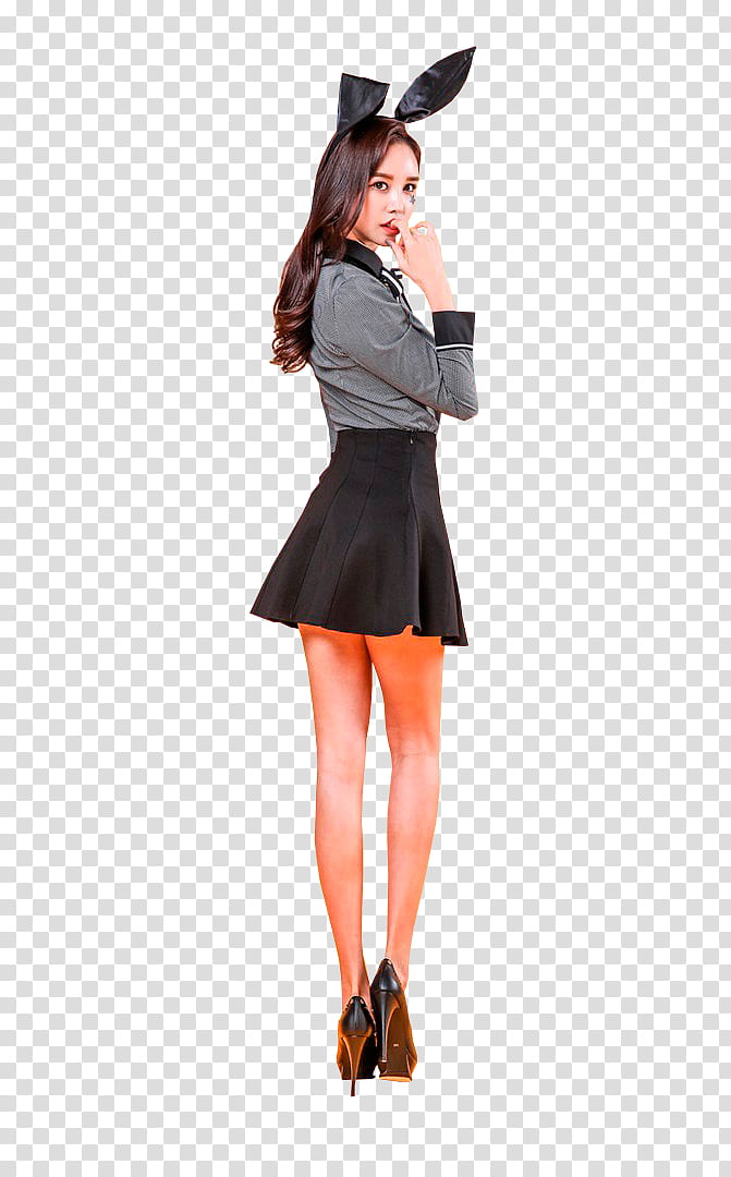 SPECIAL  WATCHERS, woman in black mini skirt transparent background PNG clipart