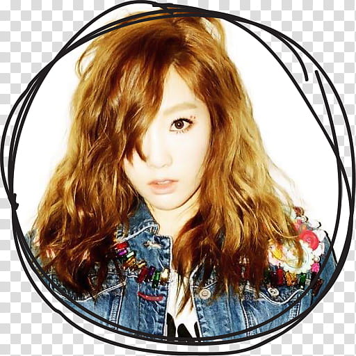 Taeyeon IGAB Circle Lines Folder Icon , Taeyeon , woman wearing blue denim jacket transparent background PNG clipart
