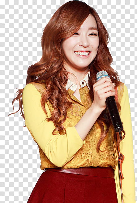 Tiffany Girls Generation, SNSD Tiffany holding microphone transparent background PNG clipart