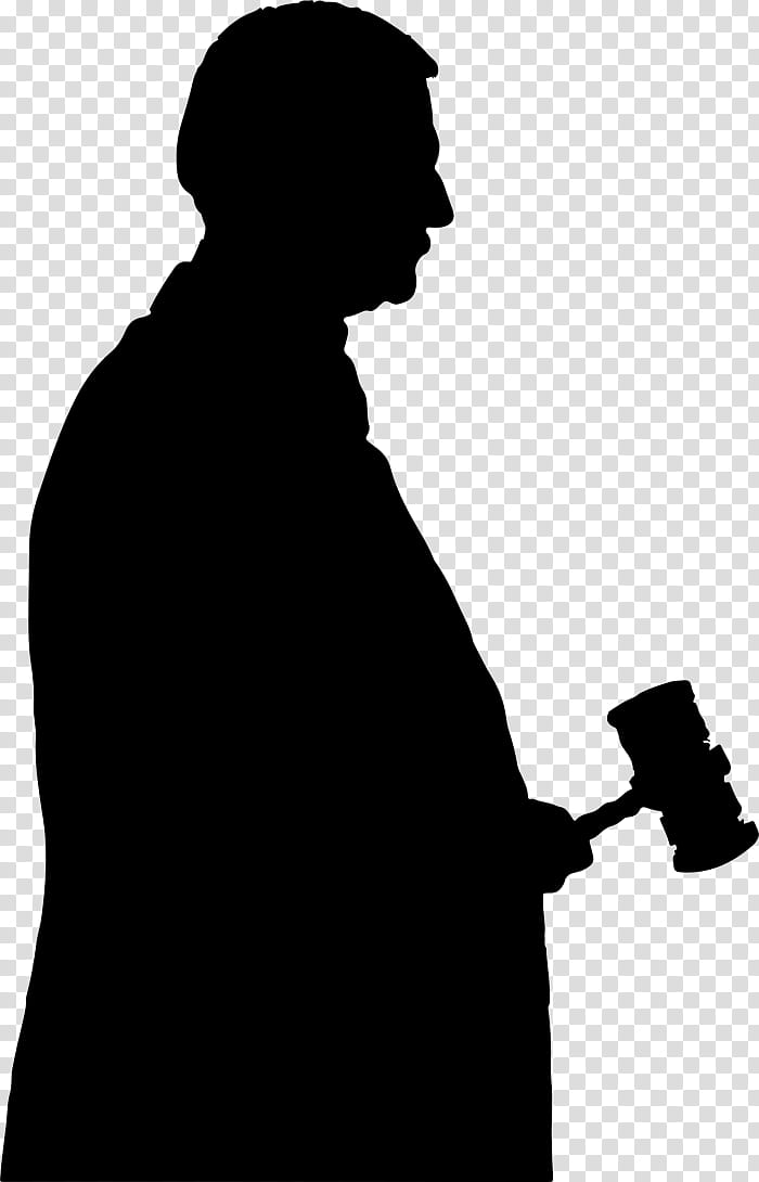 Hammer, Gavel, Judge, Silhouette, Court, Blackandwhite transparent background PNG clipart