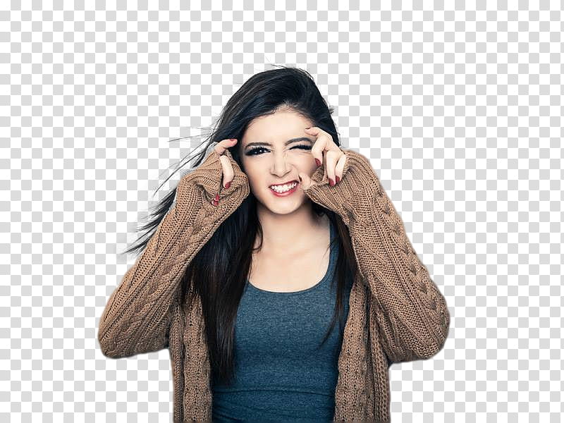 Chrissy Costanza, woman in brown braided sweater transparent background PNG clipart