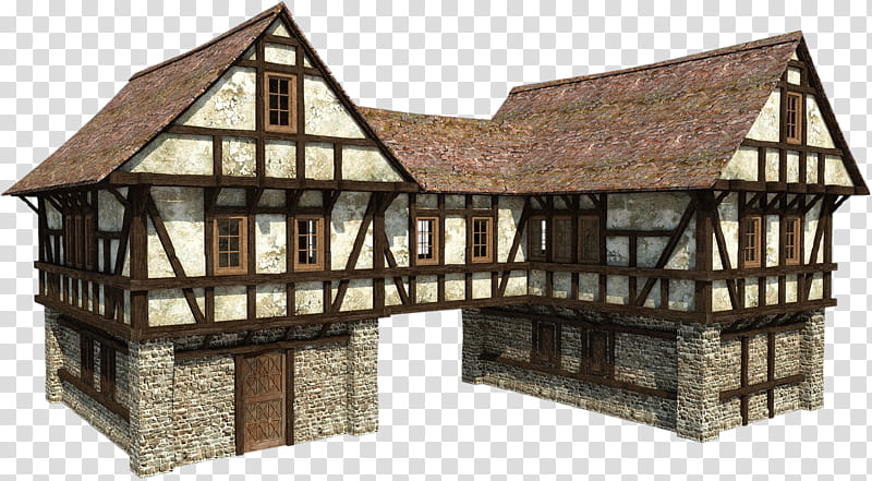 Medieval House , gray and white concrete house transparent background PNG clipart