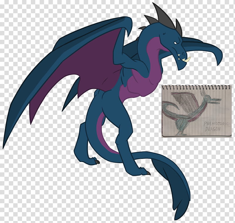 Draw This Again Prehistoric Dragon, blue and purple dragon character transparent background PNG clipart
