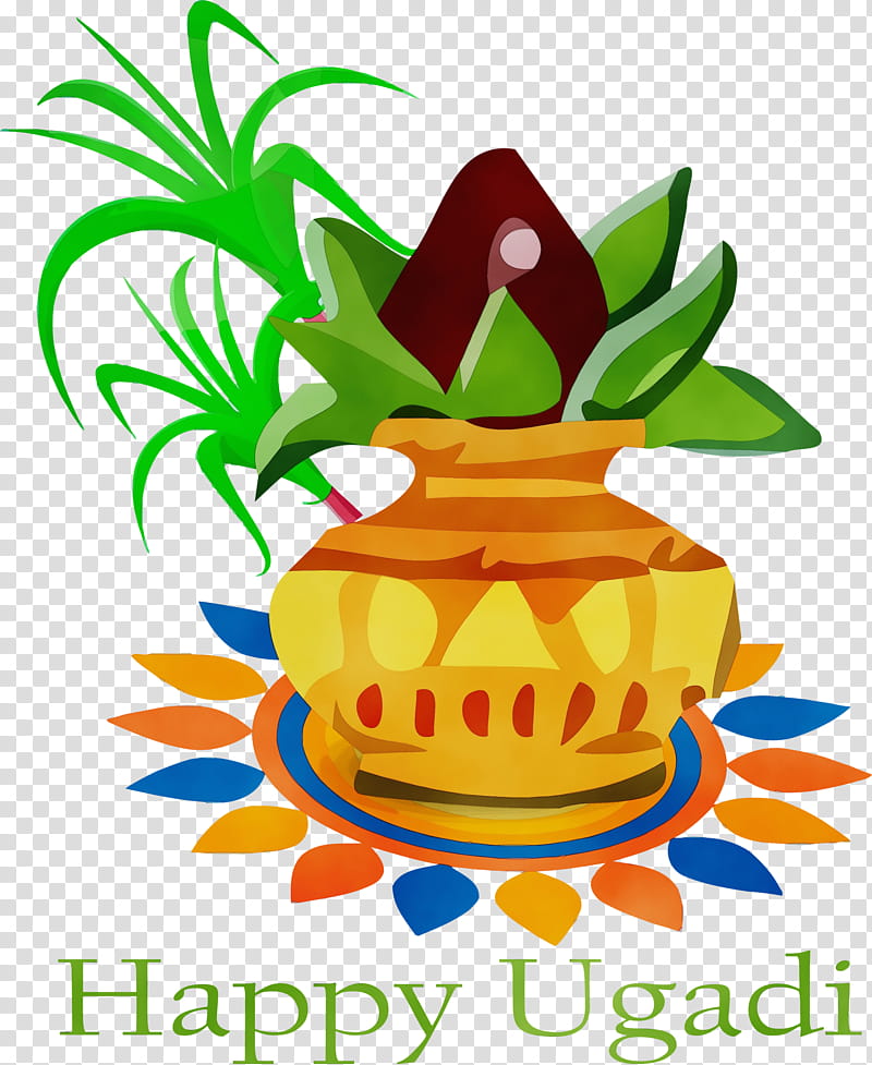 Pineapple, Ugadi, Yugadi, Hindu New Year, Watercolor, Paint, Wet Ink, Ananas transparent background PNG clipart