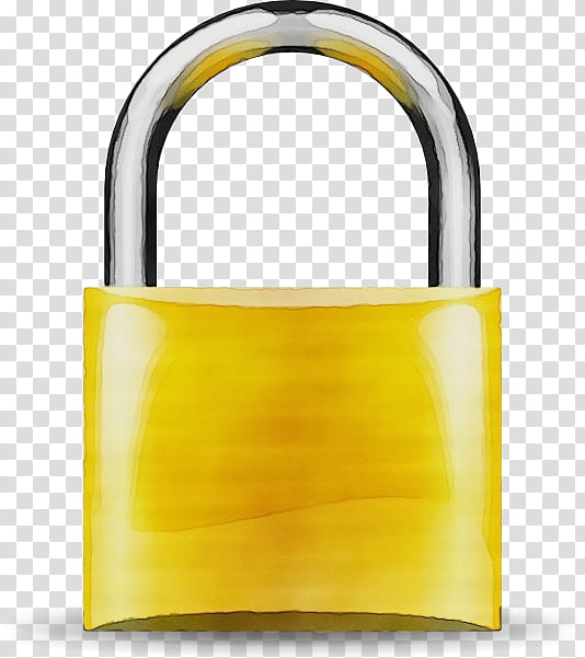 Padlock, Watercolor, Paint, Wet Ink, Yellow, Security, Hardware Accessory, Metal transparent background PNG clipart