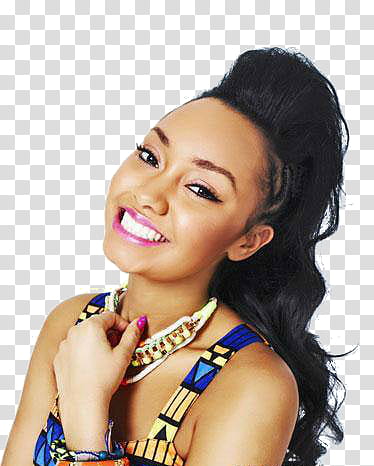 Little mix, woman wears makeup, necklace and sleeveless top transparent background PNG clipart