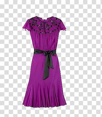 Dresses RAR, purple and black crew-neck cap-sleeved dress transparent background PNG clipart