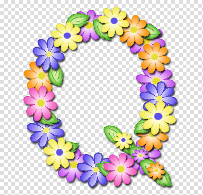 Letras , assorted-color flower letter Q illustration transparent background PNG clipart