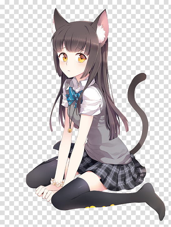 Anime, cat girl anime illustration transparent background PNG clipart