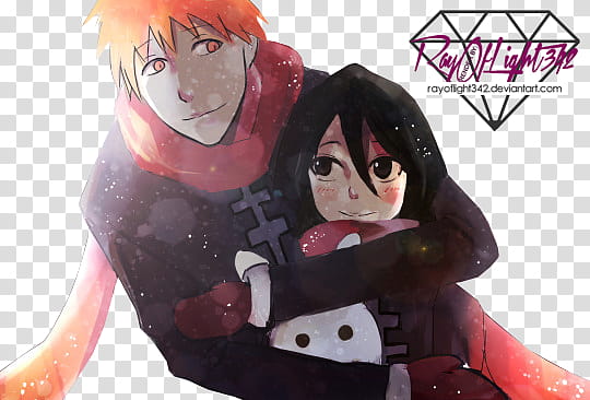 Ichigo y Rukia Christmas  Bleach Render transparent background PNG clipart