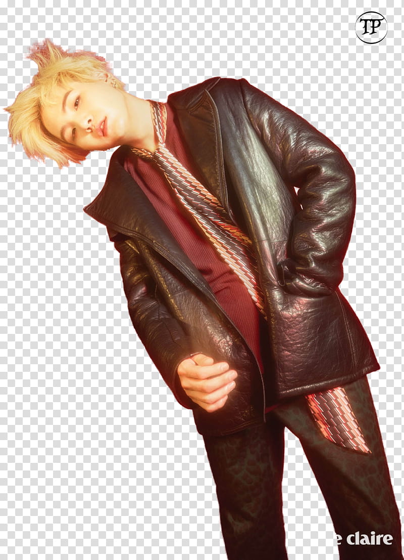 BTS Min Yoongi Suga, man in black leather coat transparent background PNG clipart