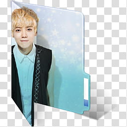 Exo M Luhan Live Folder Icon , Luhan Empty Closed Open Final, blue folder icon transparent background PNG clipart