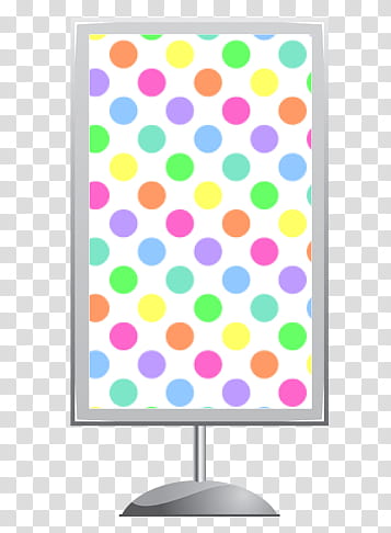 Signboards , gray pedestal frame with multicolored polka-dot transparent background PNG clipart