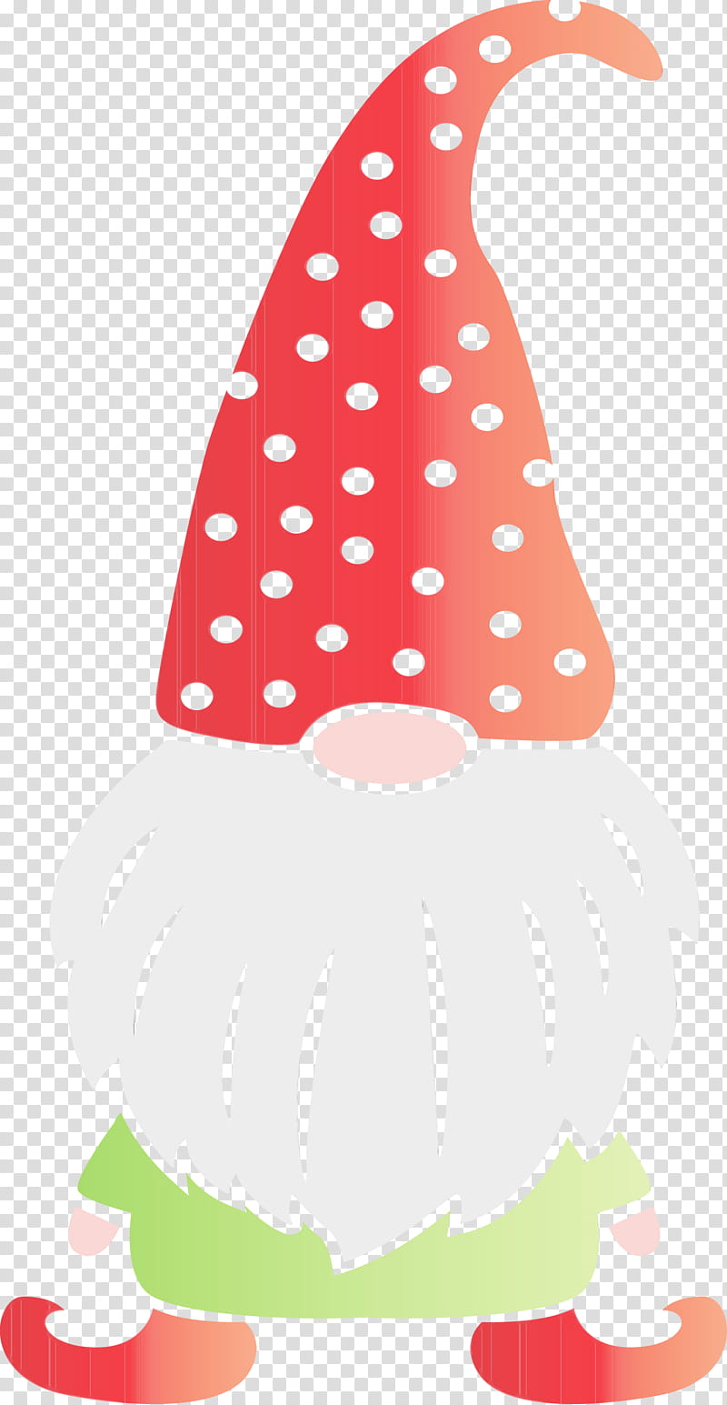 Polka dot, Gnome, Watercolor, Paint, Wet Ink, Pink, Mushroom, Party Hat transparent background PNG clipart