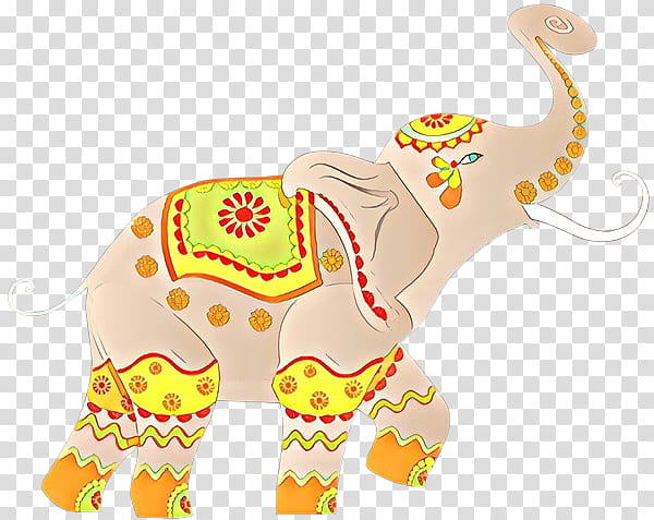 Indian Elephant, Cartoon, Animal Figurine, Animal Figure, Elephants And Mammoths, Yellow, Toy, Working Animal transparent background PNG clipart