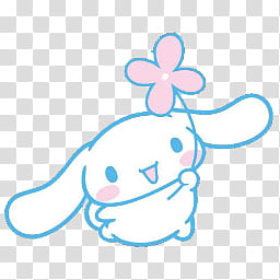 Iconos Cinnamoroll, Cinnamoroll By; MinnieKawaiitutos (), white rabbit holding pink flower illustration transparent background PNG clipart