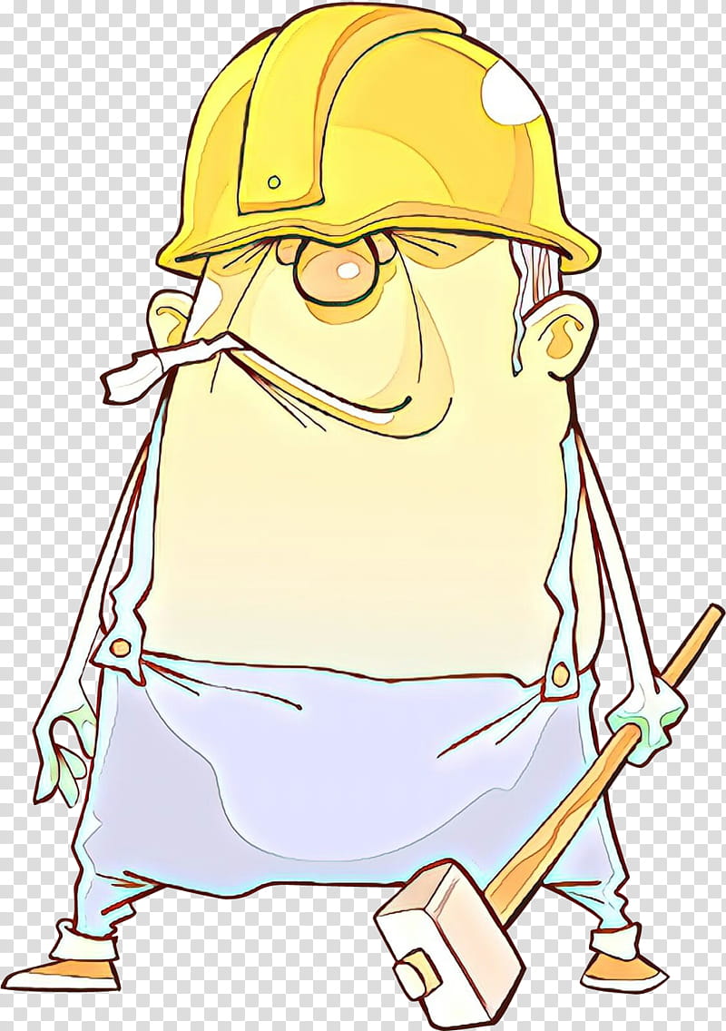 cartoon line art headgear finger hard hat, Cartoon transparent background PNG clipart