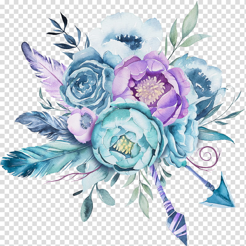 Blue Watercolor Flowers, Blue Rose, Floral Design, Cut Flowers, Flower Bouquet, Watercolor Painting, Clothing, Sticker transparent background PNG clipart