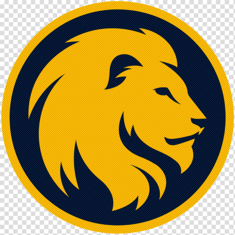 lion yellow logo big cats, Wildlife, Symbol transparent background PNG clipart