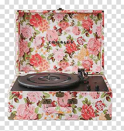 Vol , black and pink Crosley floral entertainment center art transparent background PNG clipart