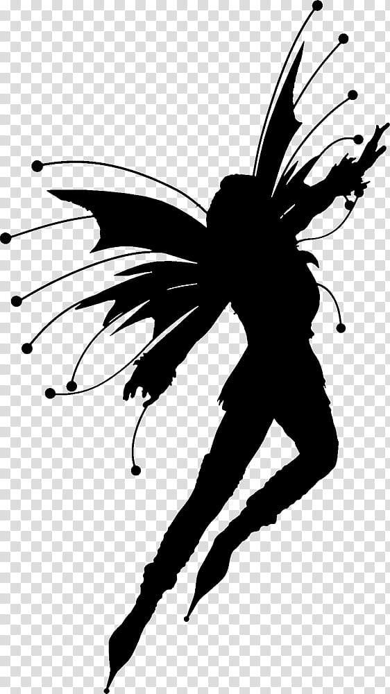 Faerie Silhouettes , black and white abstract painting transparent background PNG clipart