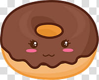 cosas kawaii, chocolate doughnut icon transparent background PNG clipart