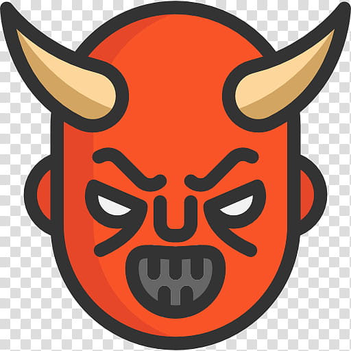 Smiley Icon, Emoticon, Devil, Symbol, Icon Design, Demon, Head, Orange transparent background PNG clipart