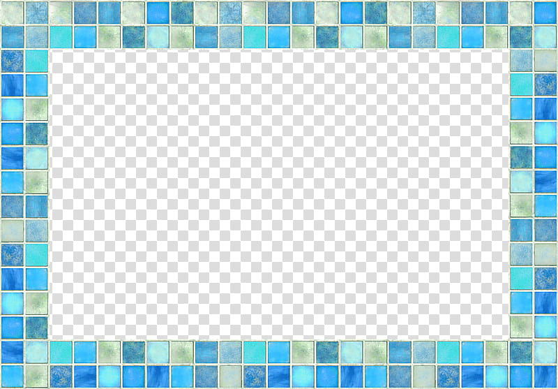 Sail Away Scrap Kit Freebie, white, teal, and blue tile frame transparent background PNG clipart