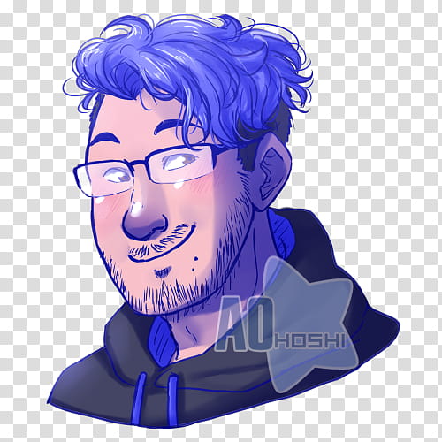 Hair, Markiplier, Youtube, Fan Art, Drawing, Youtuber, Five Nights At Freddys, Blue Hair transparent background PNG clipart