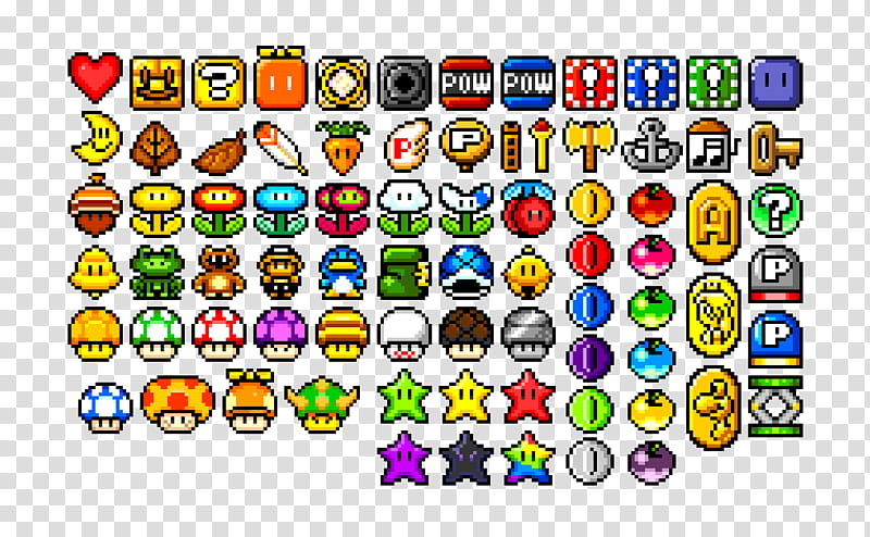 Mario Bros Item Sheet, Mario characters illustration transparent background PNG clipart