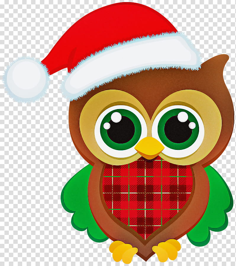 owl cartoon bird of prey christmas bird, Christmas transparent background PNG clipart