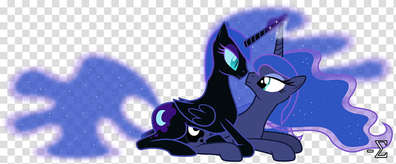 Nightmare and Luna Kissing () (Open Eyes Ver.), Princess Luna My Little Pony characters illustration transparent background PNG clipart