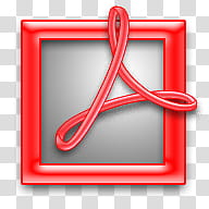 brushed macosx theme, Adobe Acrobat Reader logo icon transparent background PNG clipart