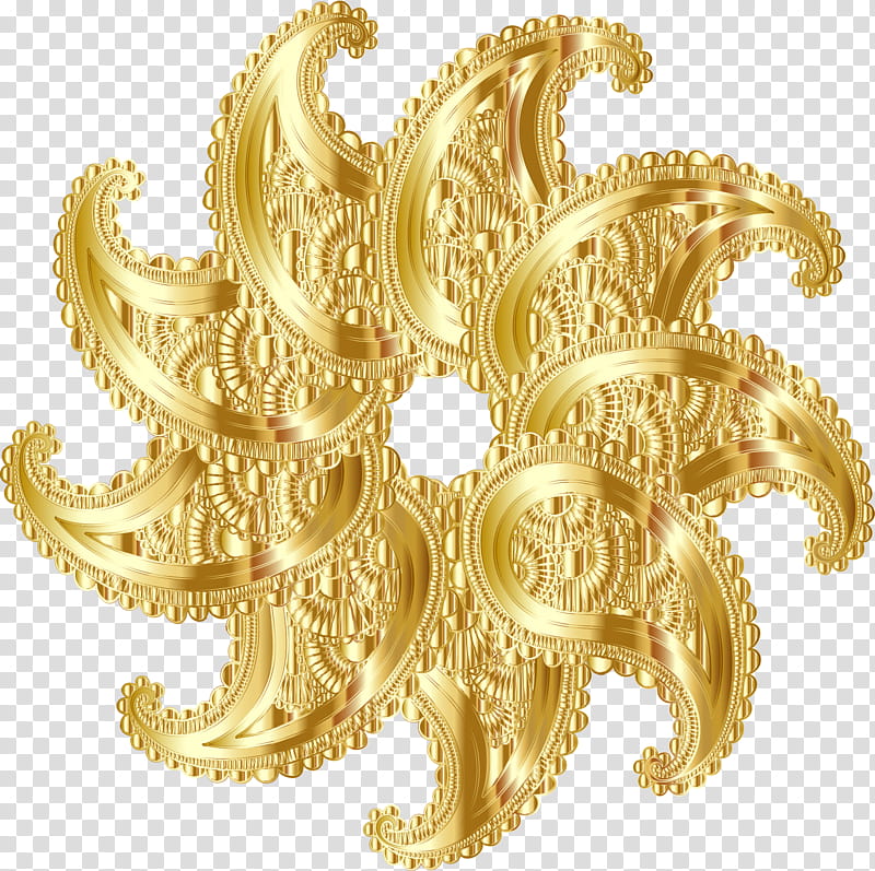 Gold Ornament, Motif, Big Systems, Brass, Yellow, Metal, Brooch, Jewellery transparent background PNG clipart