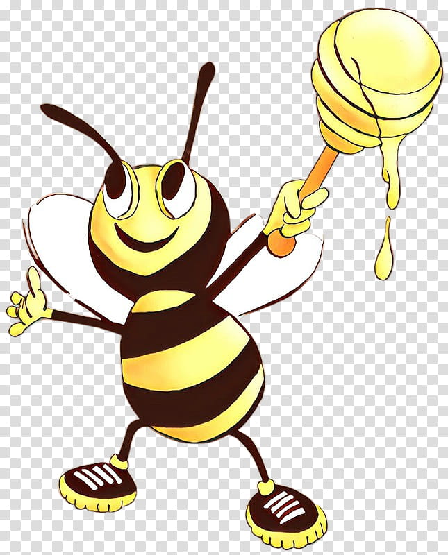 honeybee cartoon bee membrane-winged insect yellow, Membranewinged Insect, Wasp, Hornet, Pollinator transparent background PNG clipart