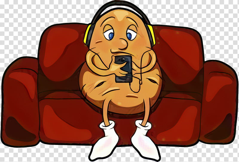 Potato, Couch Potato, Beer, Television, Chair, Chaise Longue, Food, Cartoon transparent background PNG clipart