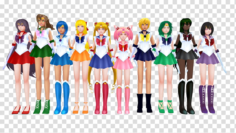 KH x Sailor Moon, Senshi Models  (+DL) transparent background PNG clipart