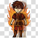 Zuko shimeji, boy with brown shirt and pants transparent background PNG clipart