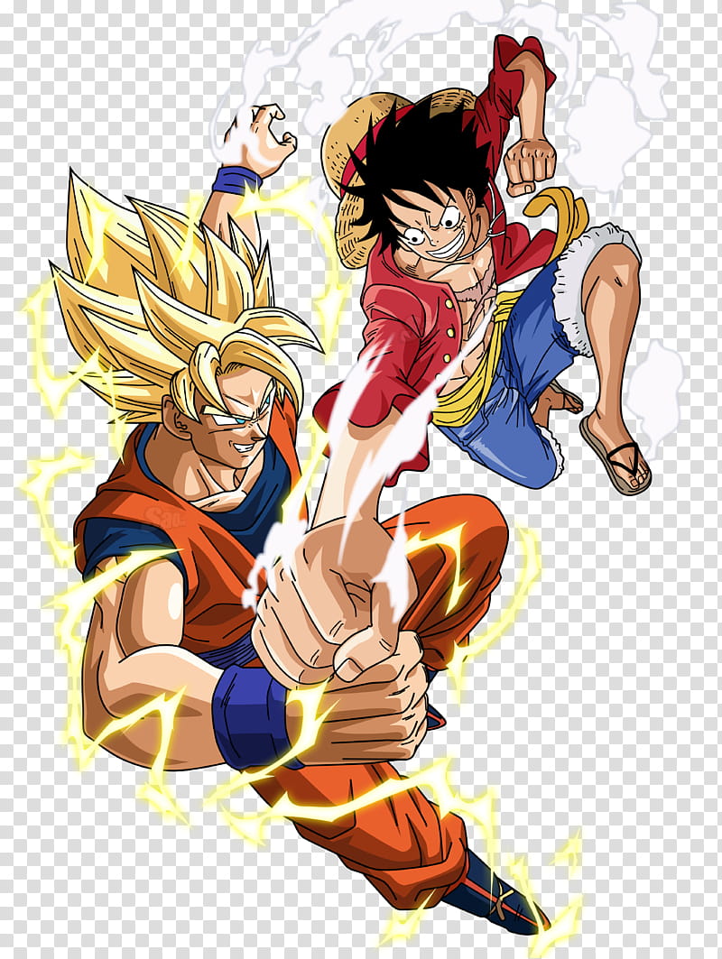Goku VS Luffy transparent background PNG clipart