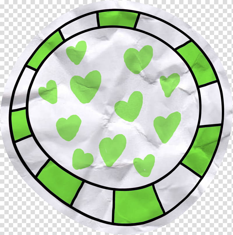 So Cute , round white and green heart-printed paper illustratoin transparent background PNG clipart