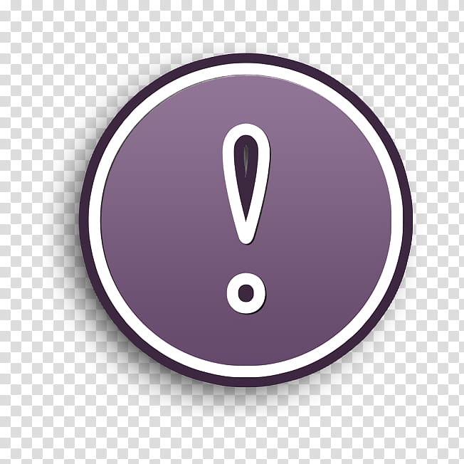 icon Exclamation mark in a circle icon Problem icon, Violet, Purple, Symbol, Oval, Logo, Number, Button transparent background PNG clipart