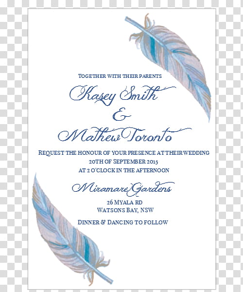 Wedding Invitation, Feather, Blue, Turquoise, Quill, Bird, Wing transparent background PNG clipart