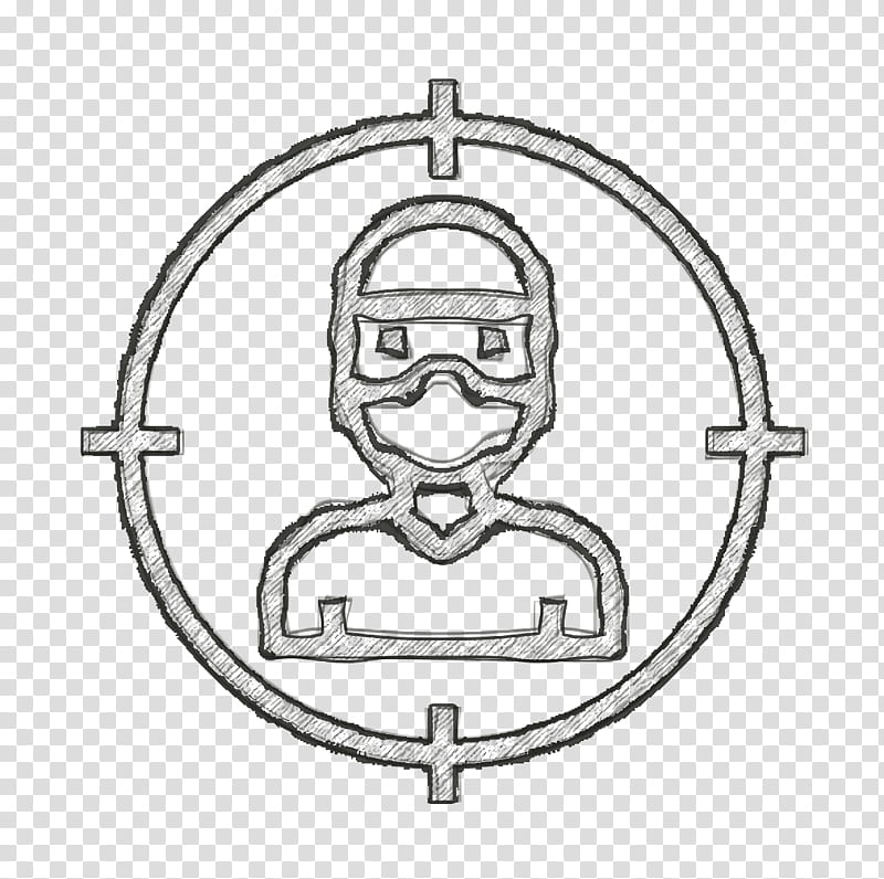 Crime icon Thief icon, Line Art, Head, Circle, Coloring Book, Drawing transparent background PNG clipart